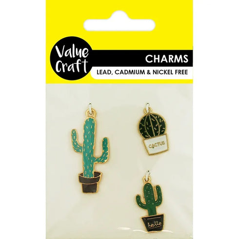 Assorted Cactus Shape Charms Set